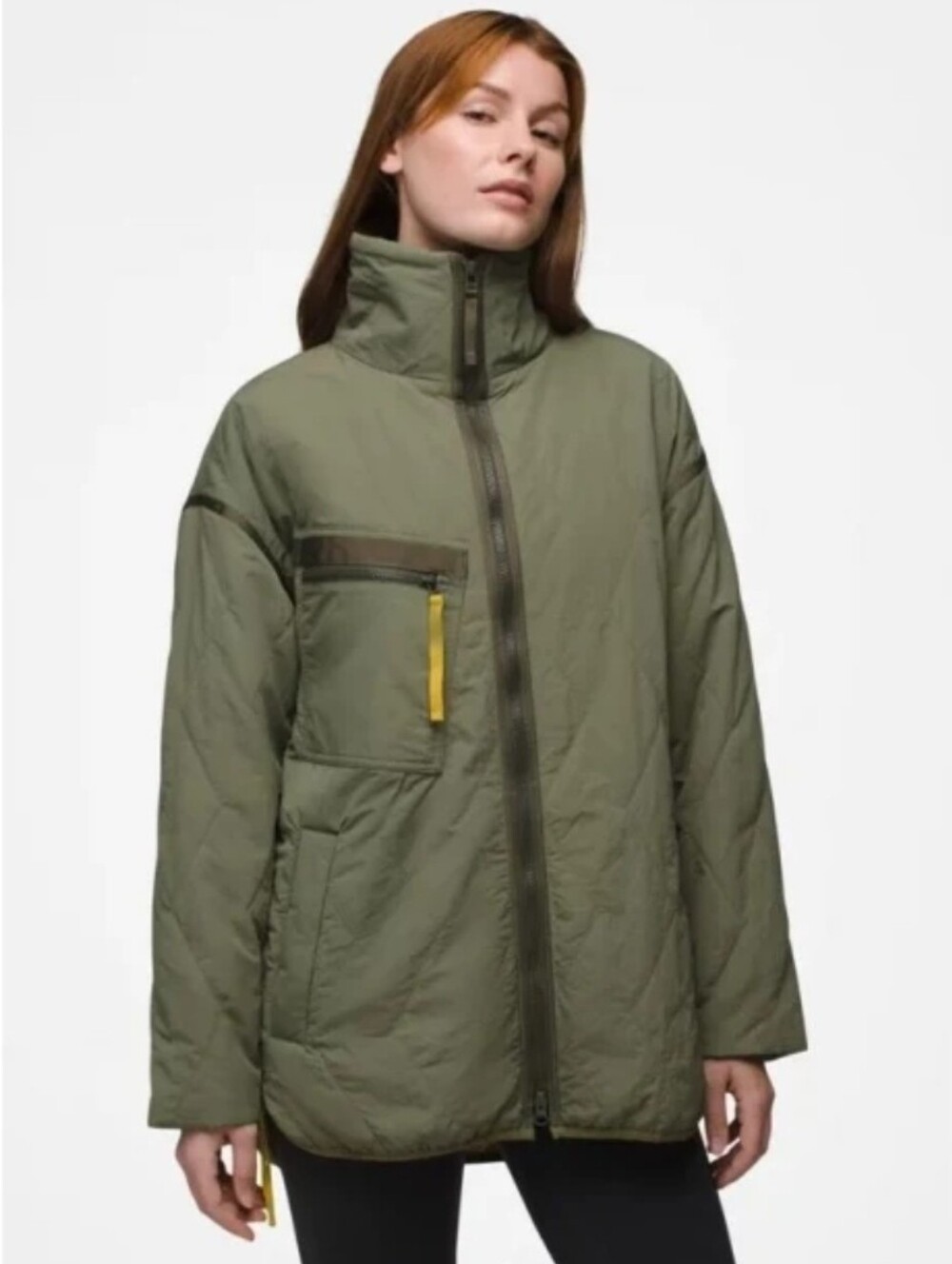 Prana Encinitas Quilted Field Jacket Rye Green Women Size S